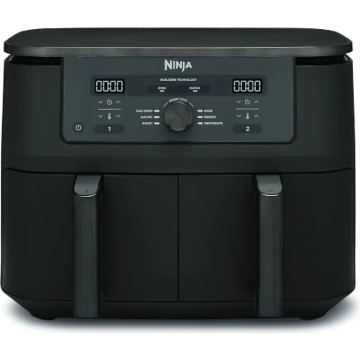 Ninja Heißluftfritteuse MAX Dual Zone DZ400EUBK, 9,5 L, 6-in-1, 2 Schubladen, Kochen ohne Öl, spülmaschinengeeignete Antihaft-Körbe, Onyxschwarz – Bild 1
