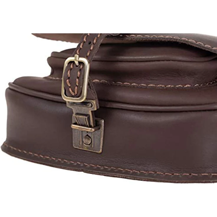 Mika Bonny Umhängetasche, 100% Leder, dunkelbraun, 23 cm x 8 cm x 18 cm – Bild 4