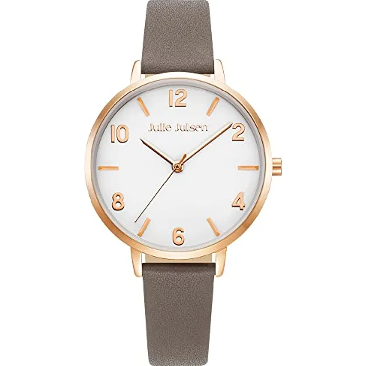 Julie Julsen JJW1486RGL-7 Basic Damenuhr Leder 3 bar Analog grau