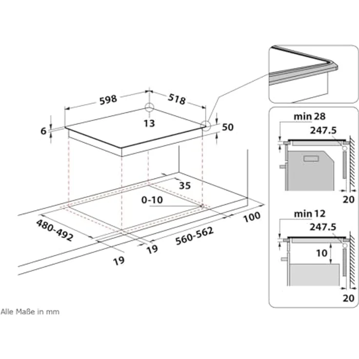 Bauknecht BTX6019DCA, autarkes 60 cm Induktionskochfeld mit 4 Zonen, Ceran-Oberfläche – Bild 8