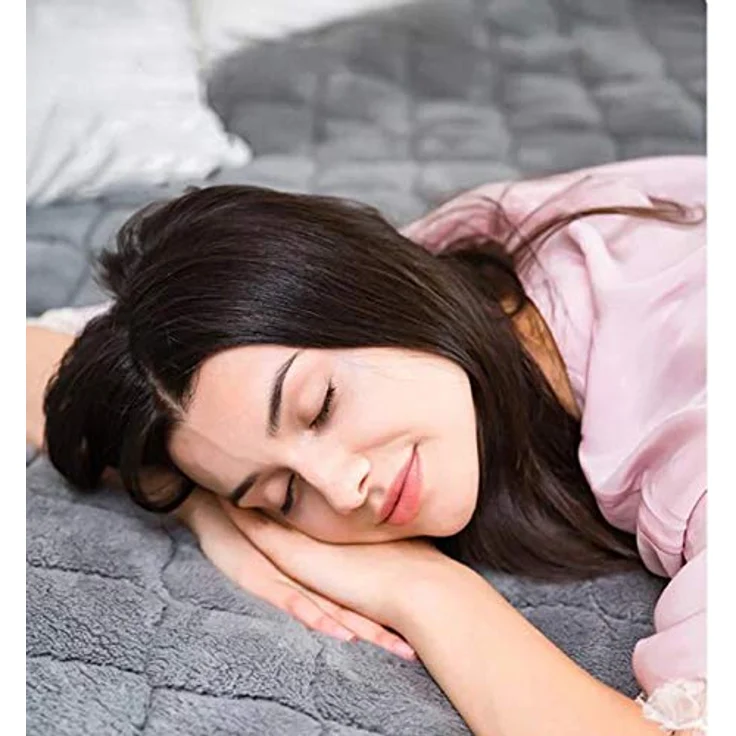 MT MALATEC Heizdecke Elektrische Kuschelheizdecke 180X130cm mit 6 Leistungsstufen Abschaltautomatik und Überhitzungsschutz Waschbar Grau – Bild 3
