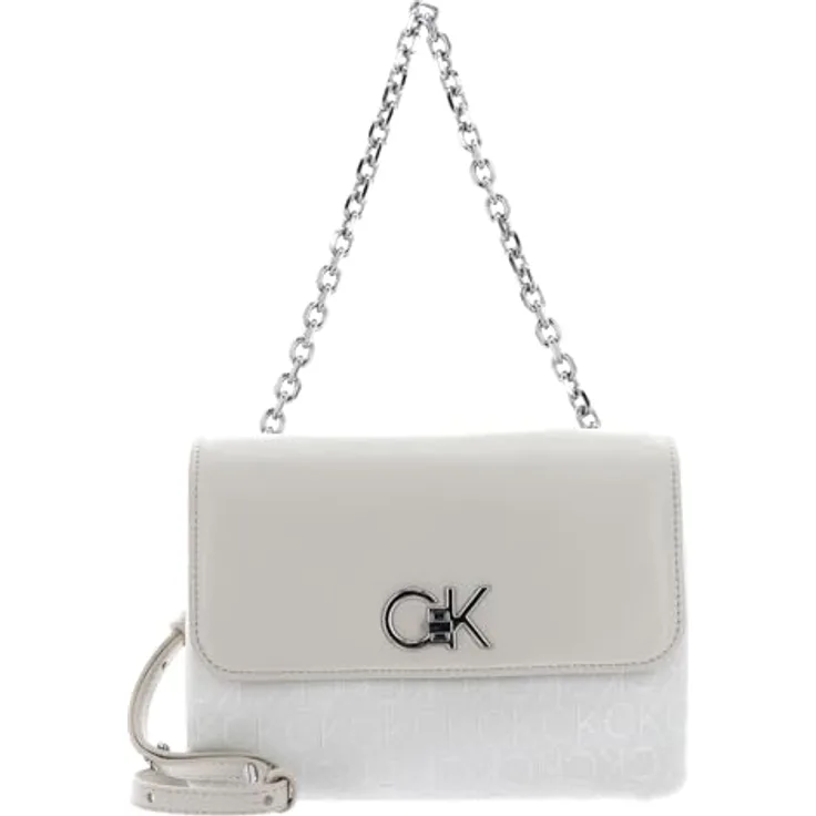 Calvin Klein Re-Lock Umhängetasche, beige, 21 cm x 4 cm x 17 cm, 23% Polyurethan, 77% Polyester