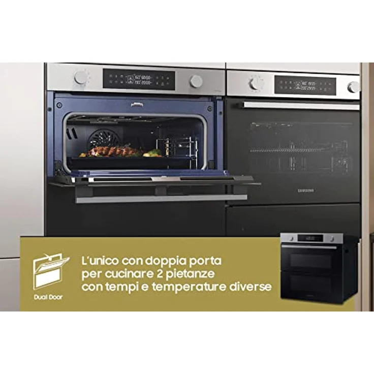 Samsung NV7B45403BS, Einbaubackofen mit 76 l Garraum, 2950 W, A+, Schwarz, Edelstahl – Bild 8