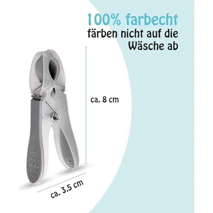 ProHome Wäscheklammern Kunststoffklammerset für Wäsche Haushalt, Farbechtes Klammerset, Textilklammer hergestellt in der EU, Grün und Grau – Bild 2