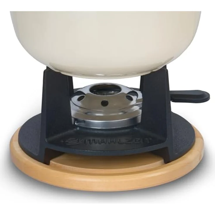 Mahlzeit Gusseisen Fondue Set für 6 Personen | 2 Liter | Fondueset 13 teilig mit Brenner und Gabeln | Fondue-Set, Käsefondue Set, Fleischfondue Set, Schokofondue Set (Creme emailliert) – Bild 5