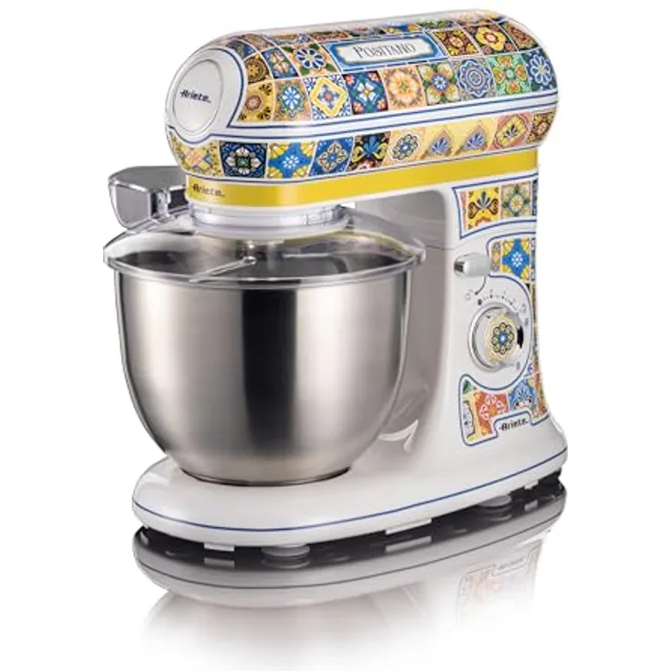 Ariete Knetmaschine 1588, Positano - Mediterraner Stil, 2400 Watt Motor, 7 Geschwindigkeiten, 5,5 Liter Edelstahlbecher