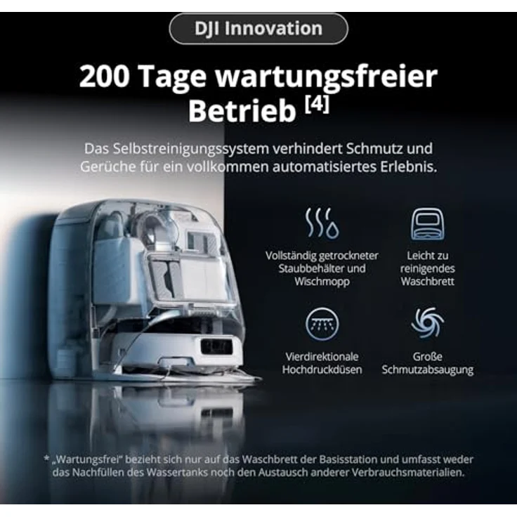 DJI VC ROMO P, Saug- und Wischroboter mit intelligenter Hinderniserkennung und selbstreinigendem System – Bild 5