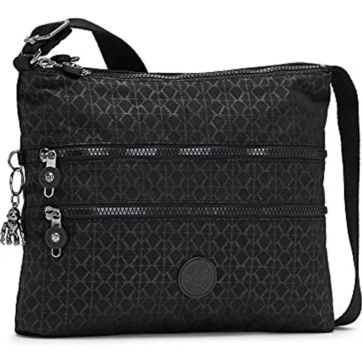 Kipling Basic Plus Alvar, Unisex Umhängetasche mit verstellbarem Schultergurt, 32 cm, Schwarz, mit drei Reißverschlussfächern – Bild 3