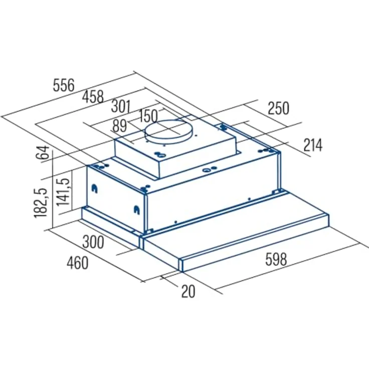 CATA TFH 6830 GWH Dunstabzugshaube, 60 cm, 795 m³/h, 6 Geschwindigkeiten, Touch-Steuerung, bürstenloser Motor, dimmbare LED, Energieeffizienzklasse A+++, Weiß – Bild 3