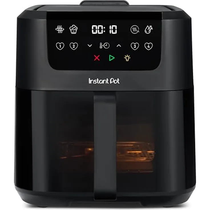 Instant Pot Vortex Compact, Heißluftfritteuse 5 l, 4 in 1 – Heißluftfrittieren, Backen, Trocknen, Aufwärmen, Schwarz, spülmaschinenfest, Antihaftbeschichtung