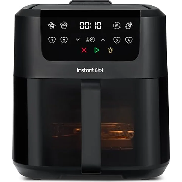 Instant Pot Vortex Compact, Heißluftfritteuse 5 l, 4 in 1 – Heißluftfrittieren, Backen, Trocknen, Aufwärmen, Schwarz, spülmaschinenfest, Antihaftbeschichtung – Bild 1