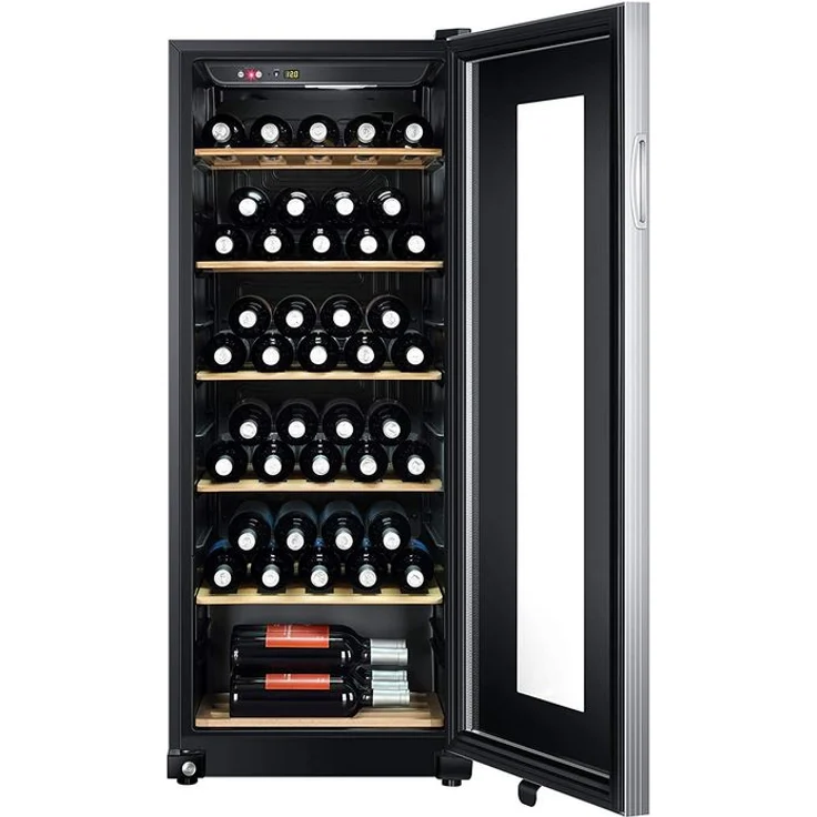 Haier WS59GAE Weinkühlschrank, freistehend, schwarz, 59 Flaschen, 1 Temperaturzone, LED, Breite 50 cm, Energieklasse G – Bild 2