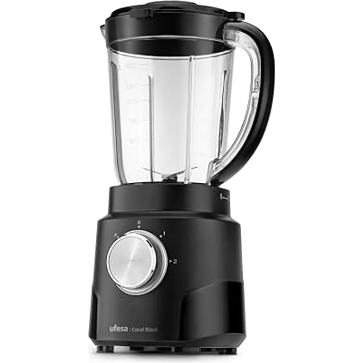Ufesa Coral Black Standmixer, 600W mit 1,5L Glasbehälter, 4 Edelstahlklingen, 2 Geschwindigkeiten + TURBO – Bild 2