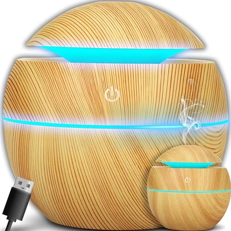 Retoo Luftbefeuchter Aroma Diffuser Ultraschall, Aromatherapie Öle Diffusor mit Farben LED Licht, elektrische Duftlampe für Büro, Schlafzimmer, Spa-Gelb, Ätherische Öle Diffuser 150ml - Preisvergleich – Bild 1