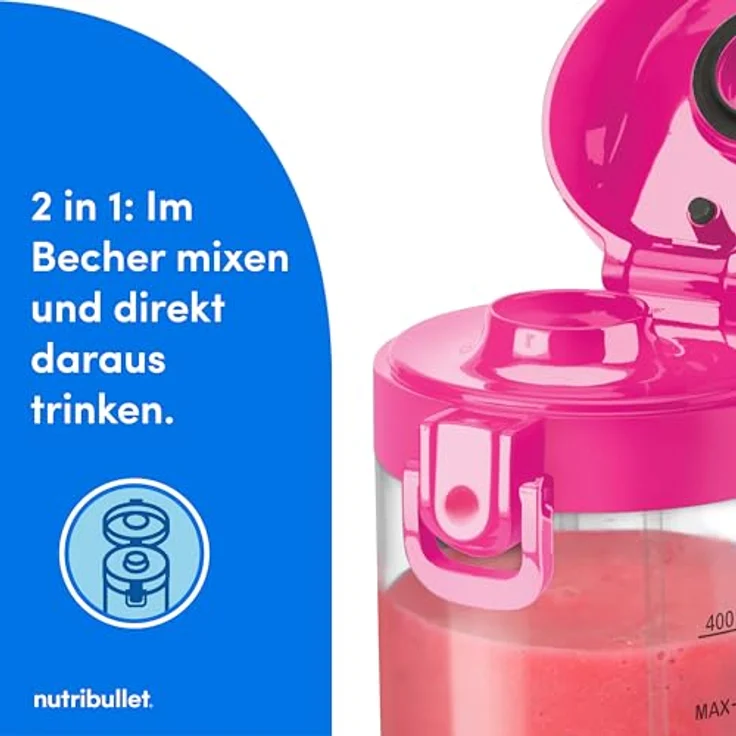 NutriBullet NBP003BP, Standmixer mit leistungsstarkem Motor, rosa – Bild 6