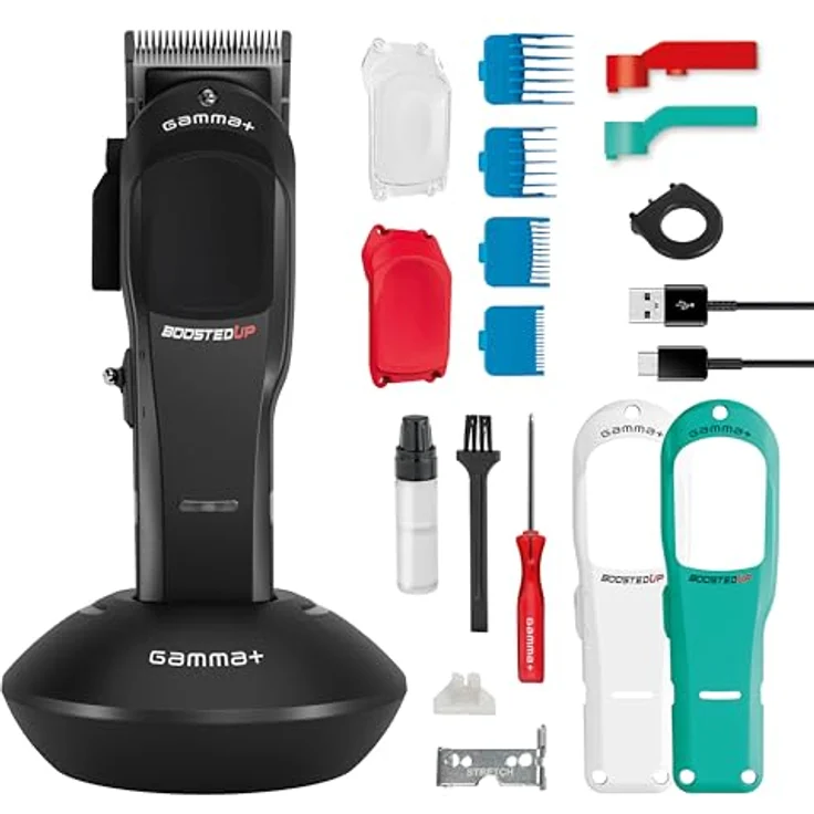 GAMMA+ Boosted Up, Professioneller Herren-Haarschneider mit Rotationsmotor, 120 Minuten Akku, Verstellbare Klinge, 4 Kämme und 3 Austauschbare Cover, USB-C Ladekabel – Bild 1