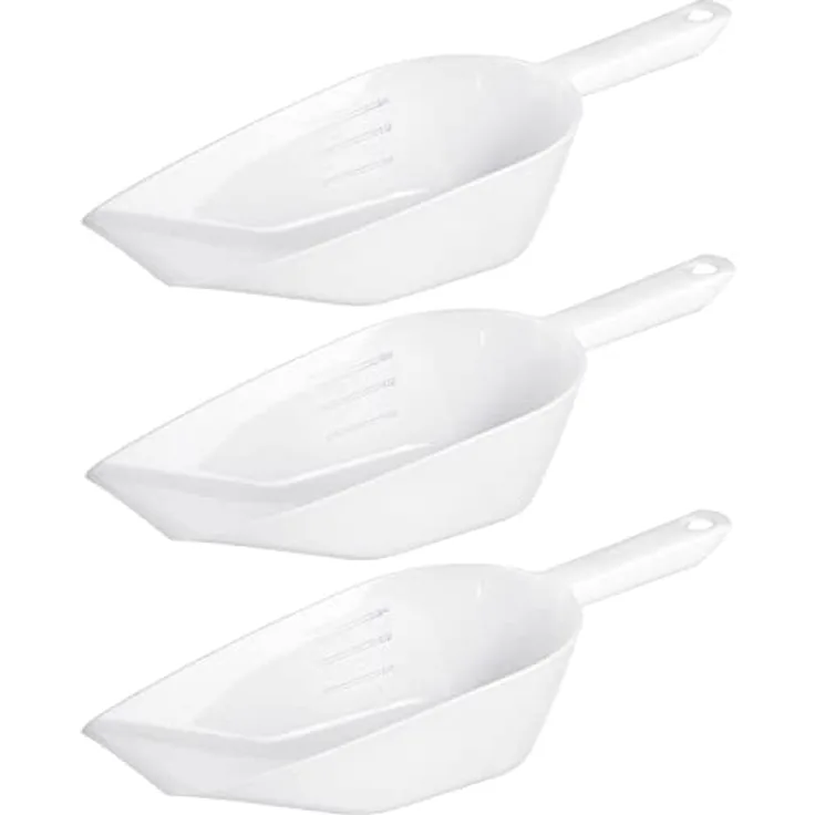 Westmark Back-/Abwiege-/Abfüllschaufeln, 3 Stück, Füllvolumen: je 1400 ml, Kunststoff, Halvar, Weiß, 909922E2