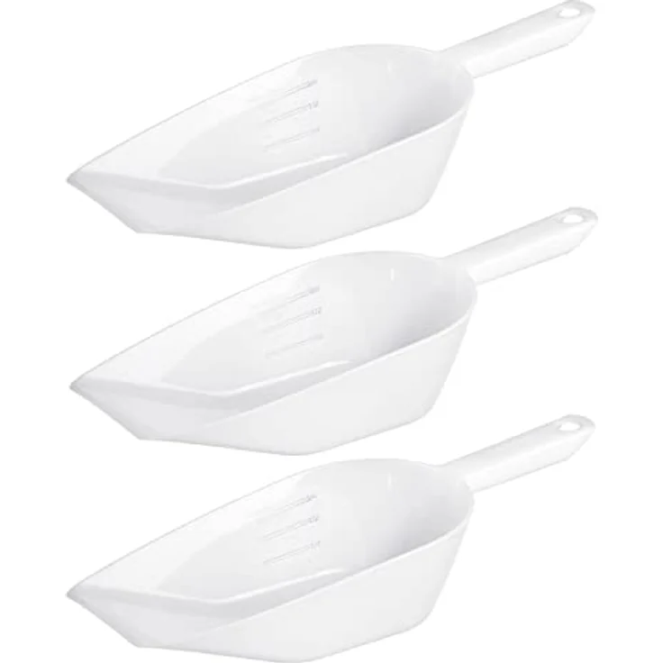 Westmark Back-/Abwiege-/Abfüllschaufeln, 3 Stück, Füllvolumen: je 1400 ml, Kunststoff, Halvar, Weiß, 909922E2 – Bild 1