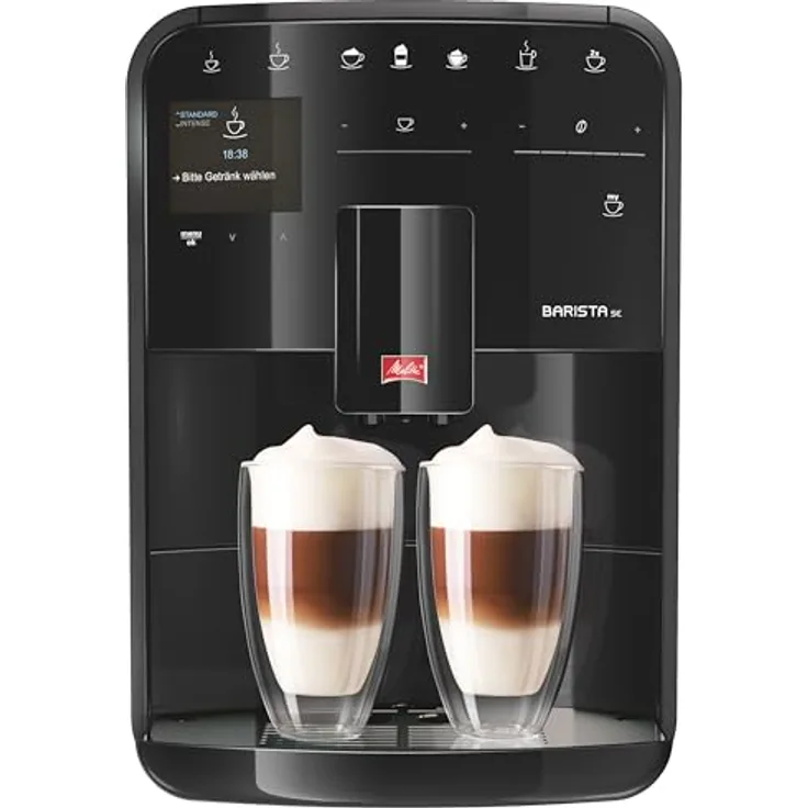 Melitta Barista SE Kaffeevollautomat, schwarze Ausführung, geräuscharmes Mahlwerk, Touch & Slide Bedienung, separat für Milch und Heißwasser