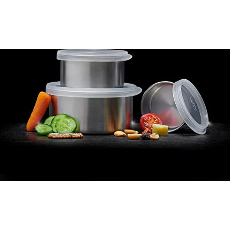 LURCH Lunchboxen-Set EDS, silber, 3-teilig, Edelstahl, stapelbar, spülmaschinengeeignet, 100/200/400 ml – Bild 2