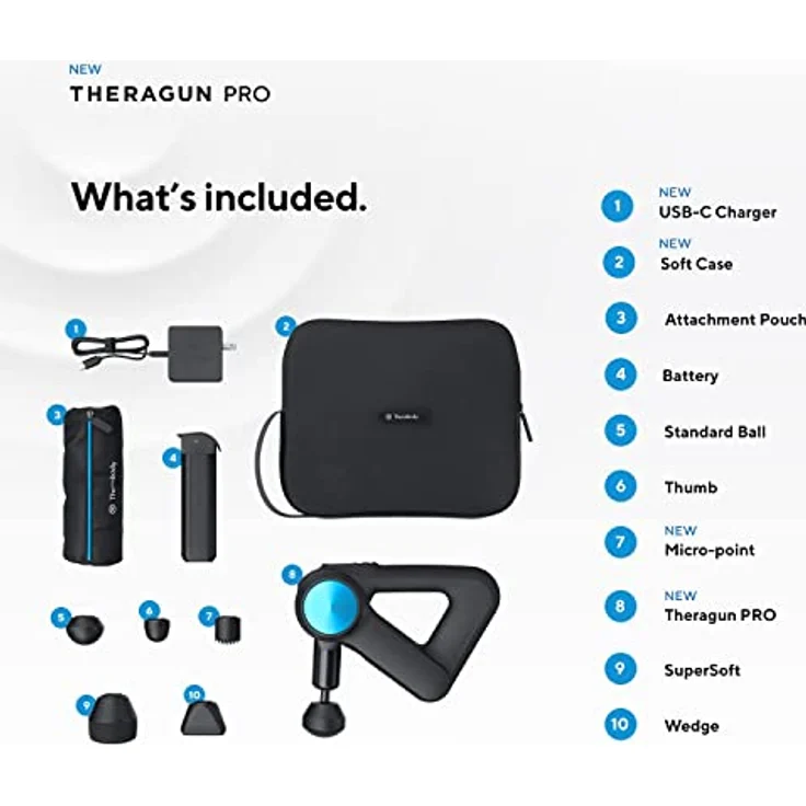 Theragun Pro -5. Generation Handheld -Massage -Waffe - Bluetooth ermöglichte die Percussion -Massagepistole zur Schmerzlinderung - Tiefgewebe -Muskelmassagebast – Bild 5