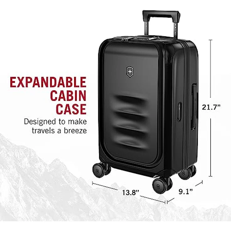 Victorinox Spectra 3.0, Exp. Frequent Flyer Carry-On, Handgepäckkoffer, Trolley, leicht, Damen/Herren, 23 x 35 x 55 cm, Schwarz – Bild 2