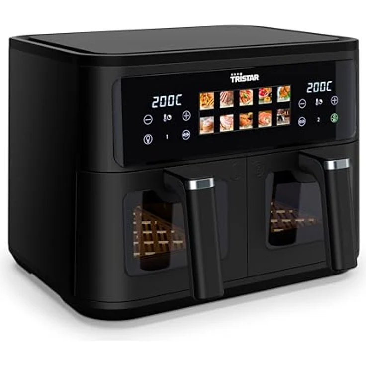 Tristar Fritteuse FR-9075, Doppel-Heißluftfritteuse mit 9 Litern Kapazität, 2500 Watt Leistung und digitalem Steuerfeld – Bild 3