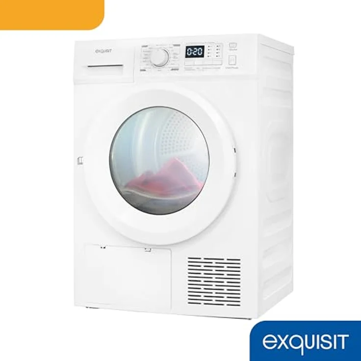 Exquisit TWP701-030E, Wärmepumpentrockner mit 7 kg Fassungsvermögen, vollelektronisch, 16 Programme, Knitterschutz, weiß – Bild 5