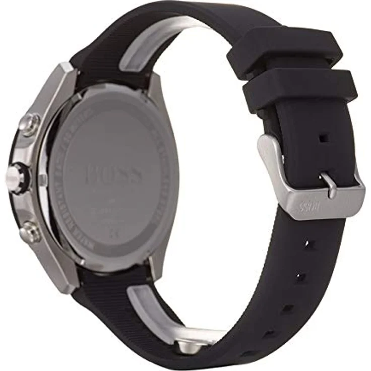 BOSS Chronograph Quarz Uhr für Herren mit Schwarzes Silikonarmband - 1513716 – Bild 5