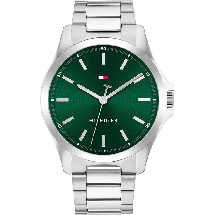 Tommy Hilfiger Quarzuhr BRUCE 1710672, Herrenuhr mit grünem Zifferblatt und Edelstahlarmband – Bild 1