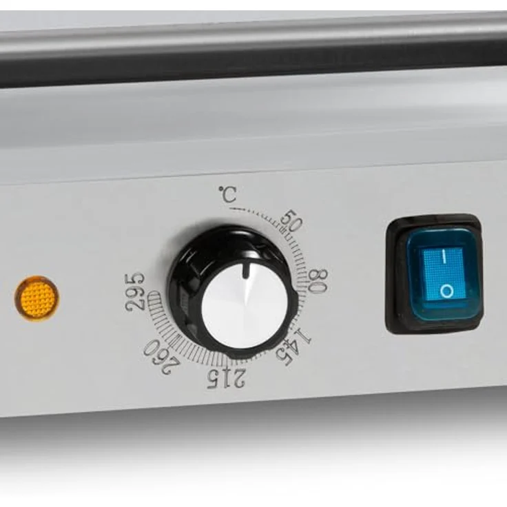 vertes FM19-G4-01 Tischgrill, elektrischer Plancha Grill mit 1700W Leistung, Edelstahl, glatte Grillfläche 40x26cm – Bild 5
