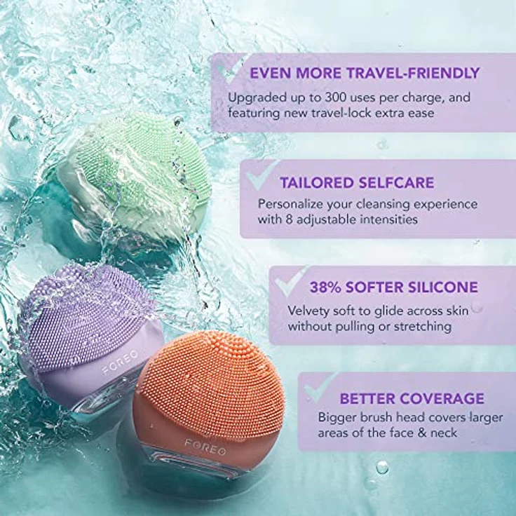 FOREO LUNA™ 4 go Lavender, 2-in-1 Gesichtsreinigungsbürste mit T-Sonic™ Pulsationsintensitäten und straffender Massage – Bild 5