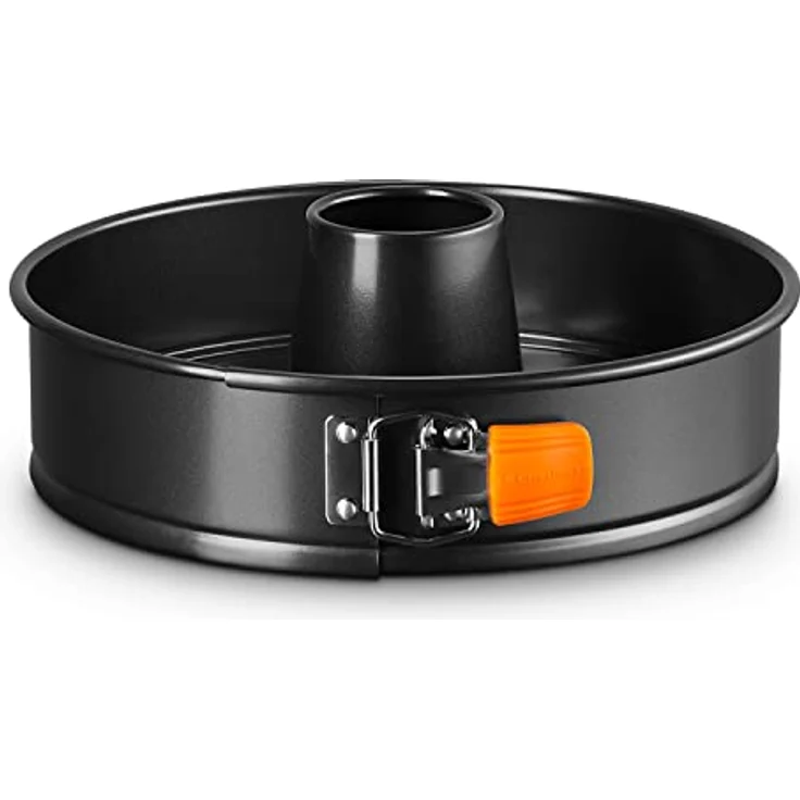 Le Creuset Antihaft Springform mit Rohrboden, Rund, Ø 26 cm, PFOA-frei, Sauerteigbeständig, Aus Karbonstahl gefertigt, Anthrazit-Orange – Bild 3