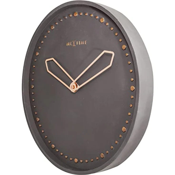 NeXtime Wanduhr "CROSS", lautlos, rund, schwarz mit Kunststein-/Metallgehäuse, ø 35 cm – Bild 5