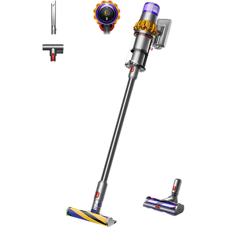 DYSON V15 Detect™ Absolute, kabelloser Stielsauger mit 660 Watt, Lichtstrahl zur Stauberkennung, LCD-Display, bis zu 60 Minuten Laufzeit