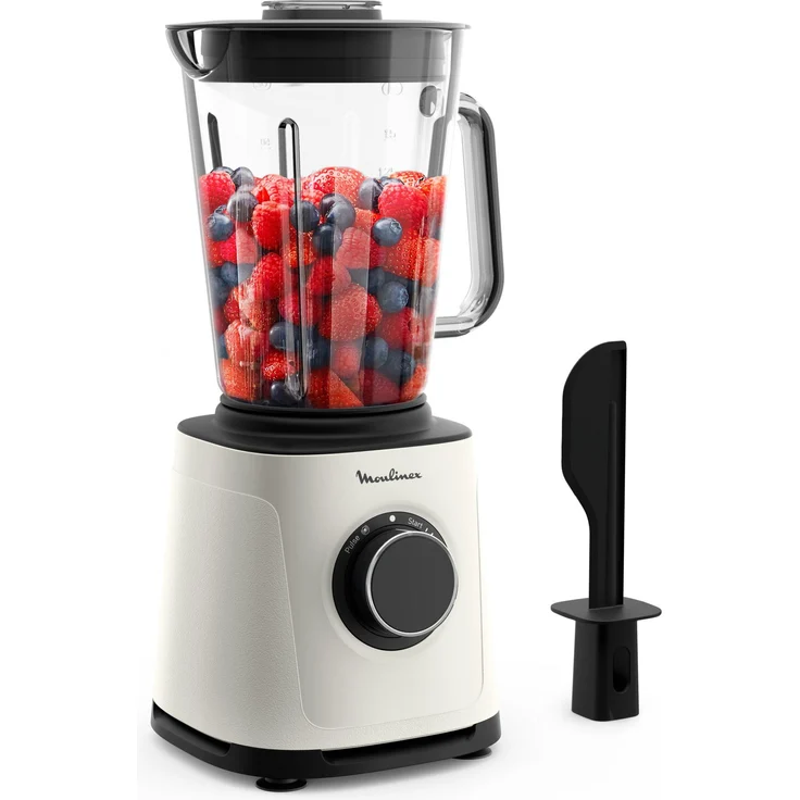 Moulinex PerfectMix Essential, Standmixer mit 1200 Watt, 1,5 Liter Glas-Mixerschüssel, Weiss