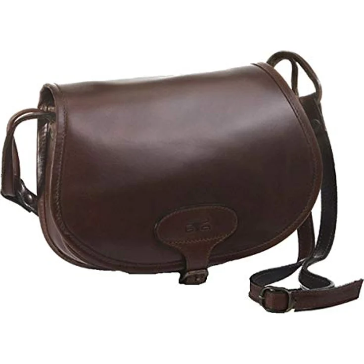 Mika BONNY Schultertasche, elegante Damentasche aus Sattelleder, braun – Bild 1