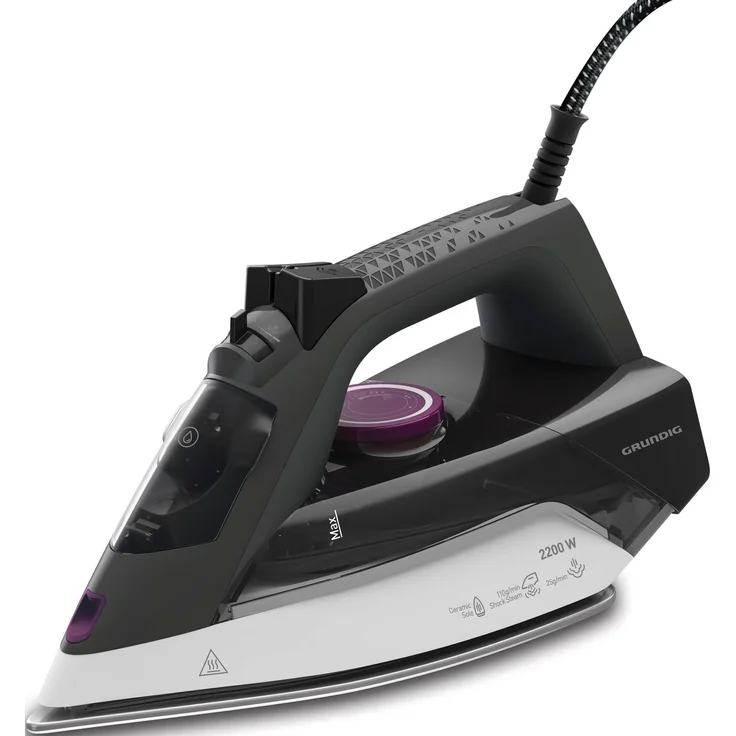 Grundig SI 4850 Dampfbügeleisen, Mehrfarbig in Weiß, Violett und Grau mit Dampffunktion