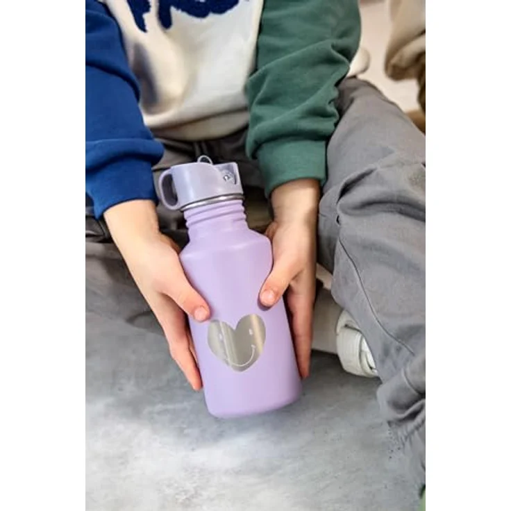 LÄSSIG Trinkflasche Little Gang Heart, lilac, bruchfest und auslaufsicher mit Sportverschluss – Bild 6