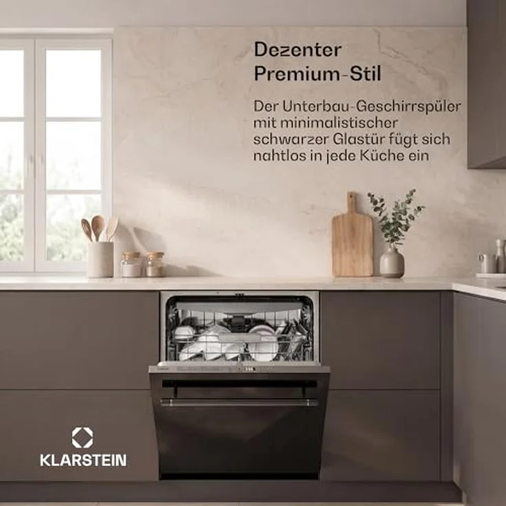 Klarstein Luxara Einbaugeschirrspüler – integrierte Spülmaschine für 14 Standardgedecke, AquaStop Wasserschaden-Schutz, 8 Programme, geringer Wasserverbrauch – Bild 2