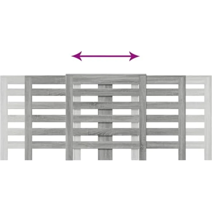vidaXL Heizkörperverkleidung Grau Sonoma, Holzwerkstoff mit moderner Latten-Optik, 205x21,5x83,5 cm – Bild 5