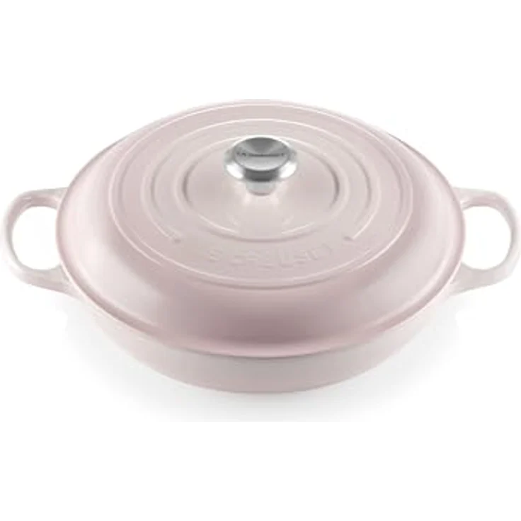 LE CREUSET Signature Gusseisen Gourmet-Profitopf, Rund, Ø 30 cm, 3,5 l, Induktionsgeeignet, Shell Pink – Bild 1