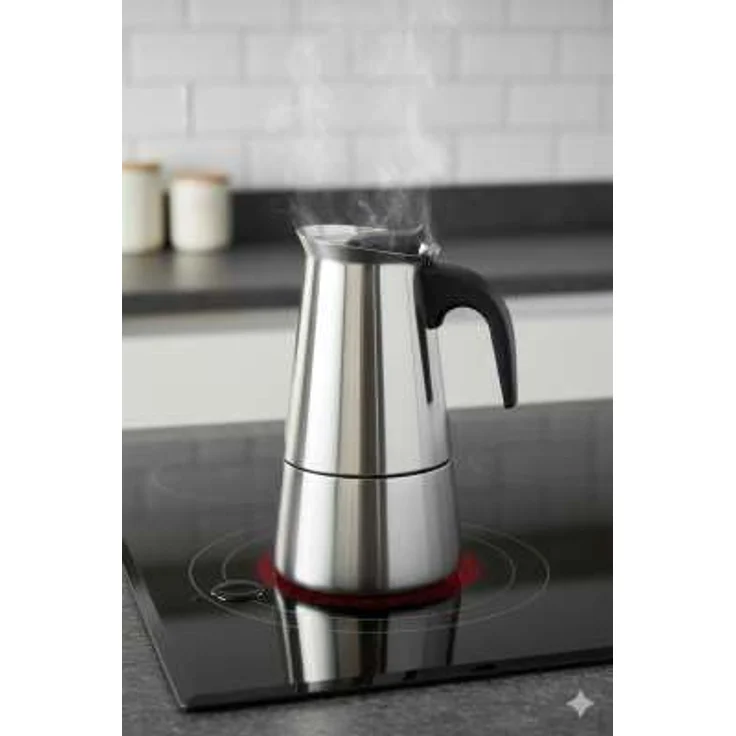 Rungassi Espressokocher Mokka Kanne 6 Tassen Edelstahl Induktion, BPA-frei, geeignet für alle Herdarten, 300 ml – Bild 4