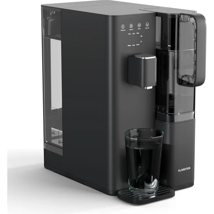 Klarstein VitalPour Osmoseanlage - 5-Stufen Umkehrosmosefiltration, Heißwasser in 3 Sek., 5L Tank & 1,5L Krug, 5 Temperaturstufen, Touch-Display, Kindersicherung, Einfacher Einbau