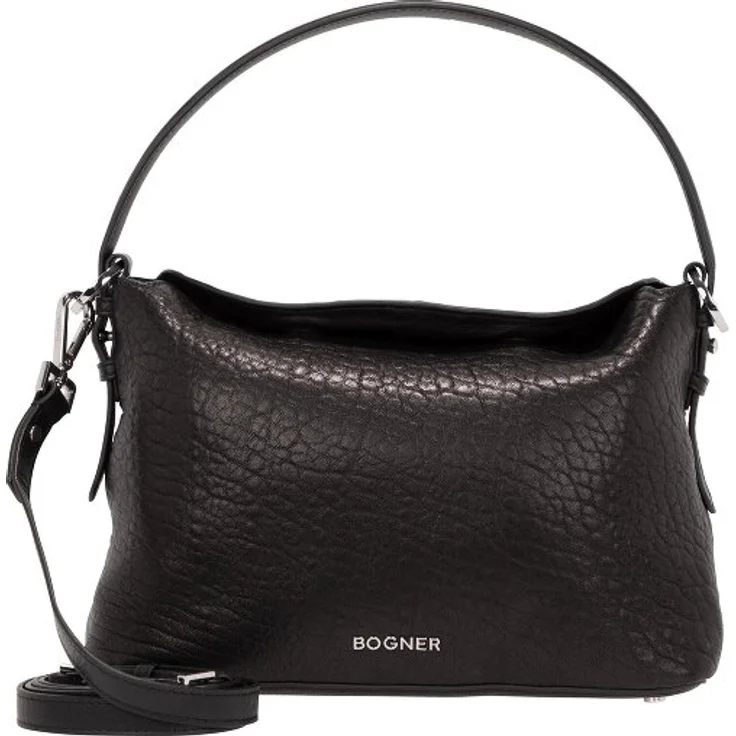 Bogner Anzere Phoenix Schultertasche, 29 cm, schwarzes Leder, 100% Leder