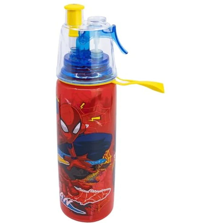 Storline Sprüh-Trinkflasche Spiderman, 575 ml Kinder Wasserflasche mit erfrischender Sprühfunktion, handlich und leicht – Bild 2