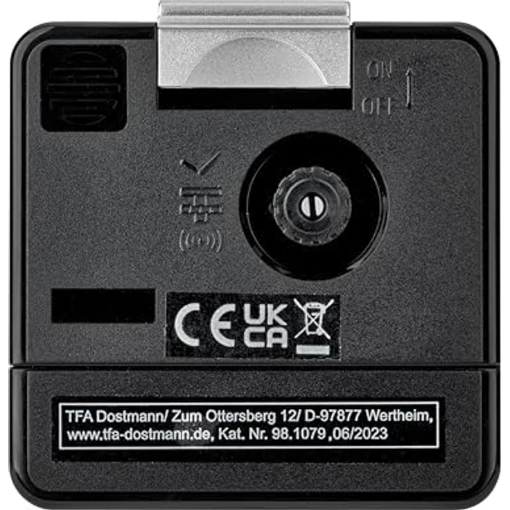 TFA Dostmann Quarzwecker TFA 98.1079, Analogwecker mit fluoreszierenden Zeigern, Kunststoff, Tischmodell – Bild 4