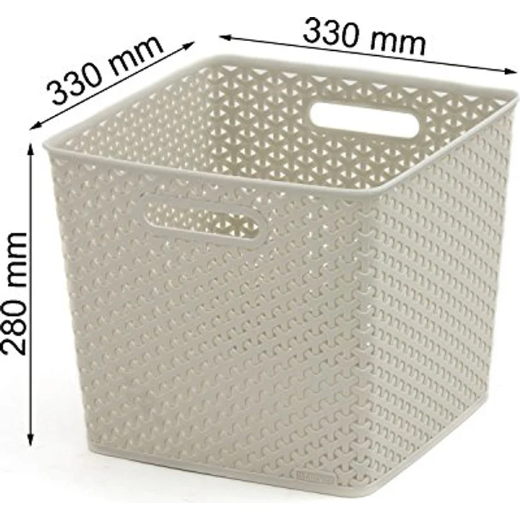 Curver My Style XL Dekorativer Korb, 25 L, Polypropylen, Creme, 32.5 x 32.5 x 28.0 cm – Bild 2