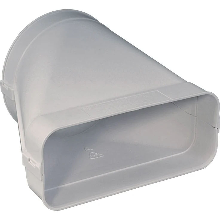 Airtec Flachkanal 222x89mm auf Ø 150mm, Übergangsstück für Küchenlüftungsrohr, weiß, mit optimiertem Luftstrom und Abdichtung – Bild 1