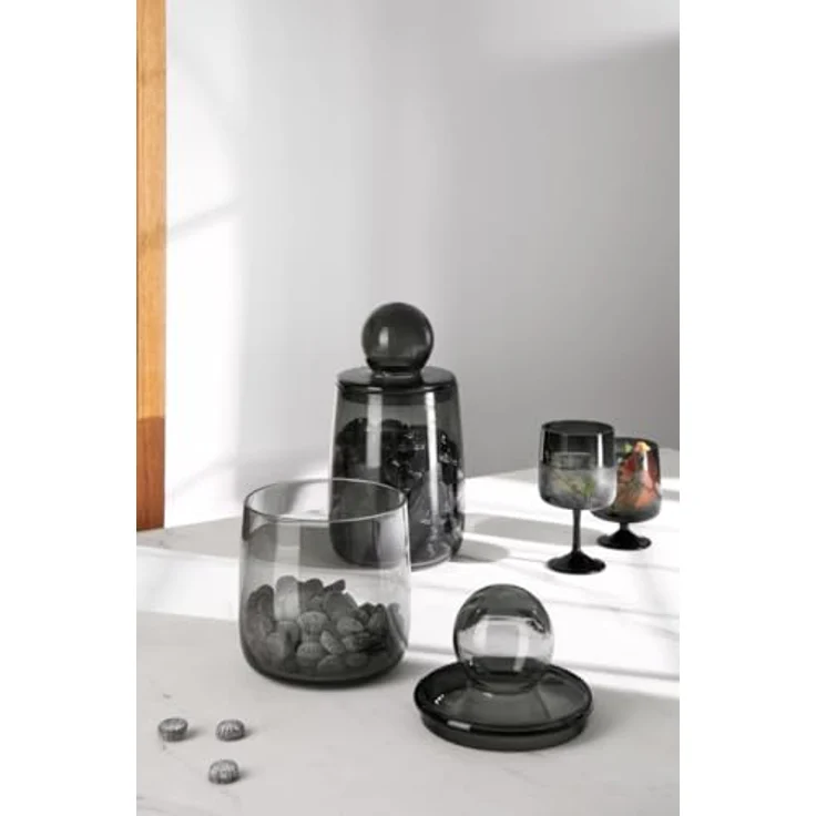 ASA Sarabi Dose mit Deckel, Vorratsdose aus Glas, grau, 1,4l, 21,2 cm – Bild 3